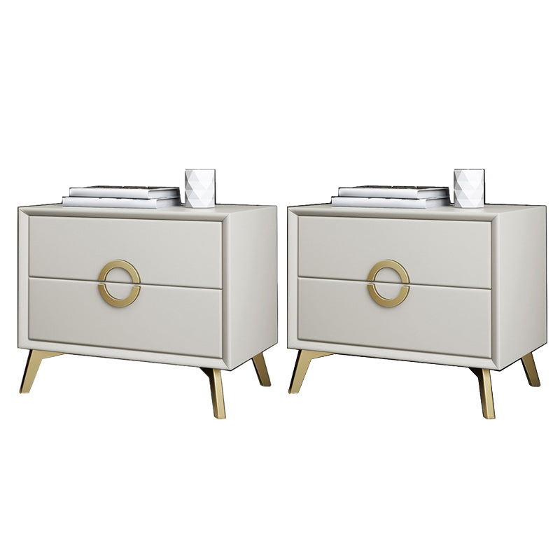 Abitacolo in legno massiccio in legno da 18,5 pollici comodini da tavolo con 2 cassetti