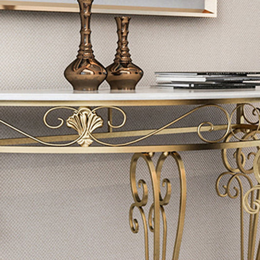 Table de sofá de consola de mármol moderno mesa de media luna para hall para hall