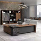 Contemporary Style Office Desk L-Shape Brown Writing Computer Desk Clearhalo 'furn' 'furn_office_desk' 'Furniture' 'Office Desks' 'Office Furniture' 'office_desk' 5869248