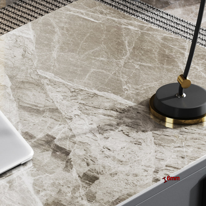 Modern Desk Home Study Desk Sintered Stone Writing Desk with 2 Drawers Clearhalo 'furn' 'furn_office_desk' 'Furniture' 'Office Desks' 'Office Furniture' 'office_desk' 5869265