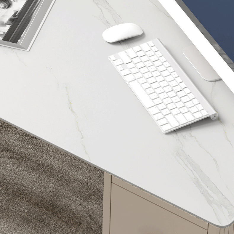 Península Mesa de escritura moderna Tabla de estudio fija de piedra sinterizada