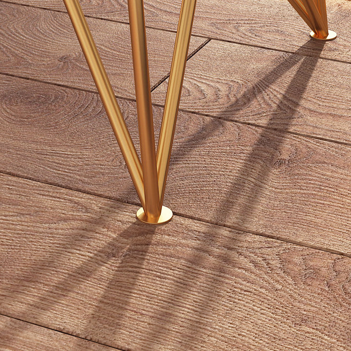 Glam Style Wooden Office Desk Rectangular Desk with Gold Frame Clearhalo 'furn' 'furn_office_desk' 'Furniture' 'Office Desks' 'Office Furniture' 'office_desk' 5869364