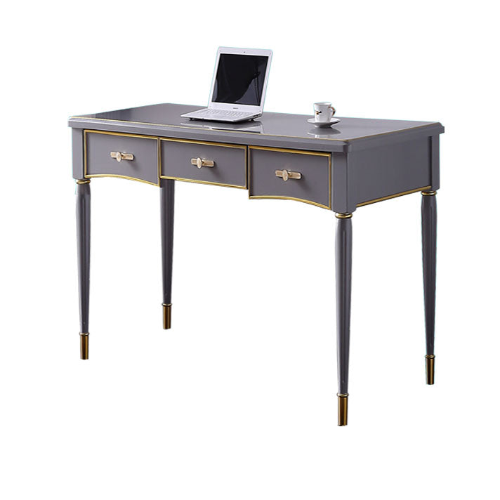 Glam -stijl Parsons schrijven bureau gebogen schrijfbureau met 3 laden
