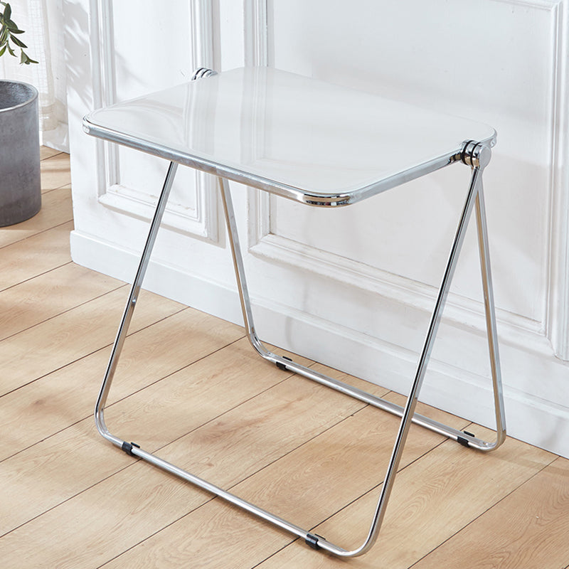 Acrylic Curved Writing Desk Folding Contemporary Desk 25.2"L x 19.7"W x 27.6"H Clearhalo 'furn' 'furn_office_desk' 'Furniture' 'Office Desks' 'Office Furniture' 'office_desk' 5869503
