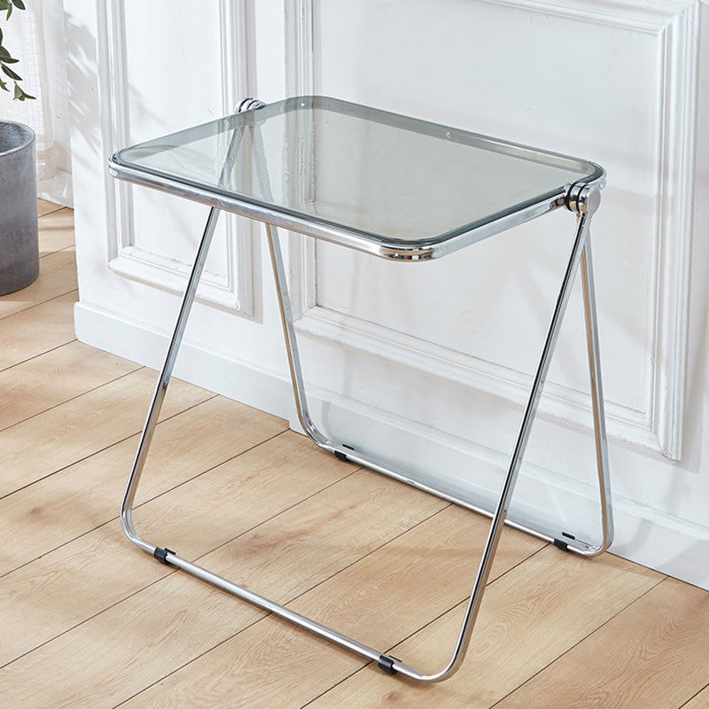 Acrylic Curved Writing Desk Folding Contemporary Desk 25.2"L x 19.7"W x 27.6"H Black Clear Clearhalo 'furn' 'furn_office_desk' 'Furniture' 'Office Desks' 'Office Furniture' 'office_desk' 5869505