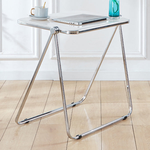 Acrylic Curved Writing Desk Folding Contemporary Desk 25.2"L x 19.7"W x 27.6"H Clearhalo 'furn' 'furn_office_desk' 'Furniture' 'Office Desks' 'Office Furniture' 'office_desk' 5869507