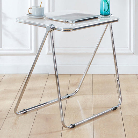 Acrylic Curved Writing Desk Folding Contemporary Desk 25.2"L x 19.7"W x 27.6"H Clearhalo 'furn' 'furn_office_desk' 'Furniture' 'Office Desks' 'Office Furniture' 'office_desk' 5869507