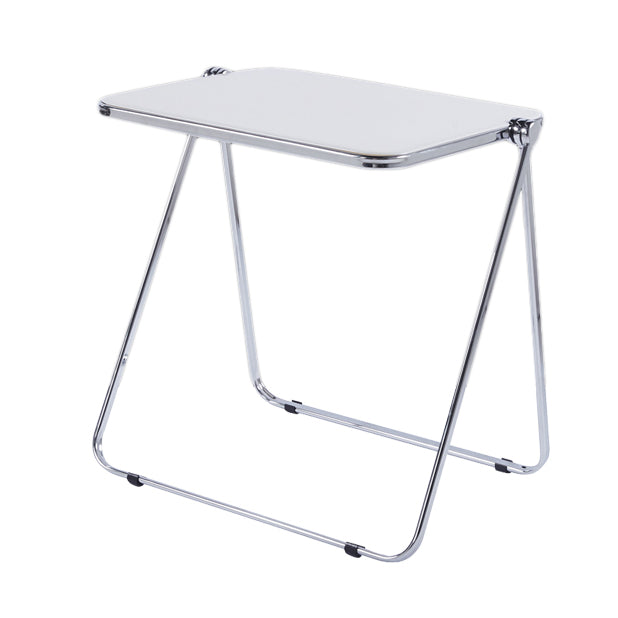 Acrylic Curved Writing Desk Folding Contemporary Desk 25.2"L x 19.7"W x 27.6"H White Clearhalo 'furn' 'furn_office_desk' 'Furniture' 'Office Desks' 'Office Furniture' 'office_desk' 5869509