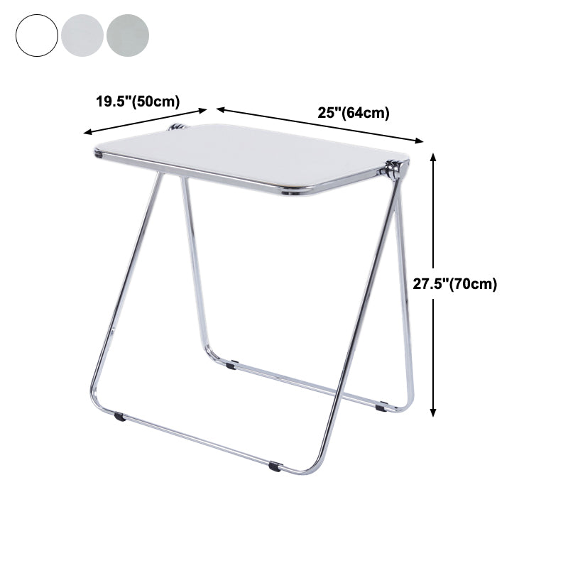 Acrylic Curved Writing Desk Folding Contemporary Desk 25.2"L x 19.7"W x 27.6"H Clearhalo 'furn' 'furn_office_desk' 'Furniture' 'Office Desks' 'Office Furniture' 'office_desk' 5869519