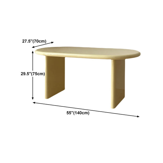 現代スタイルの楕円形のライティングデスクパインソリッドウッドホームオフィスデスク