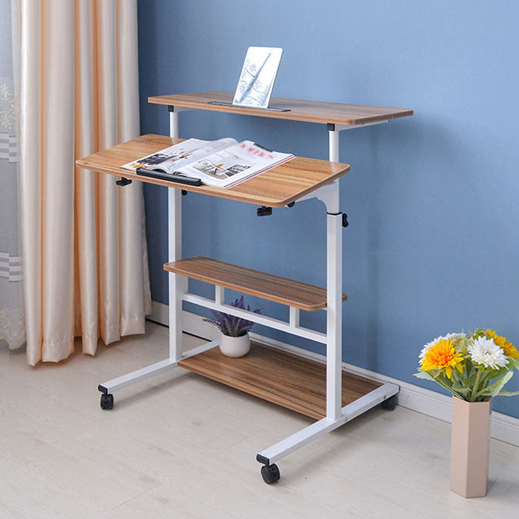 Table with Caster Wheel Adjustable Height Front and Rear Table Board Size Clearhalo 'furn' 'furn_office_desk' 'Furniture' 'Office Desks' 'Office Furniture' 'office_desk' 5869530