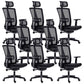 High Back Adjustable Office Chair Contemporary Ergonomic Desk Chair Black 8 Piece Set Clearhalo 'furn' 'furn_office_chair' 'Furniture' 'Office Chairs' 'Office Furniture' 'office_chair' 5869626