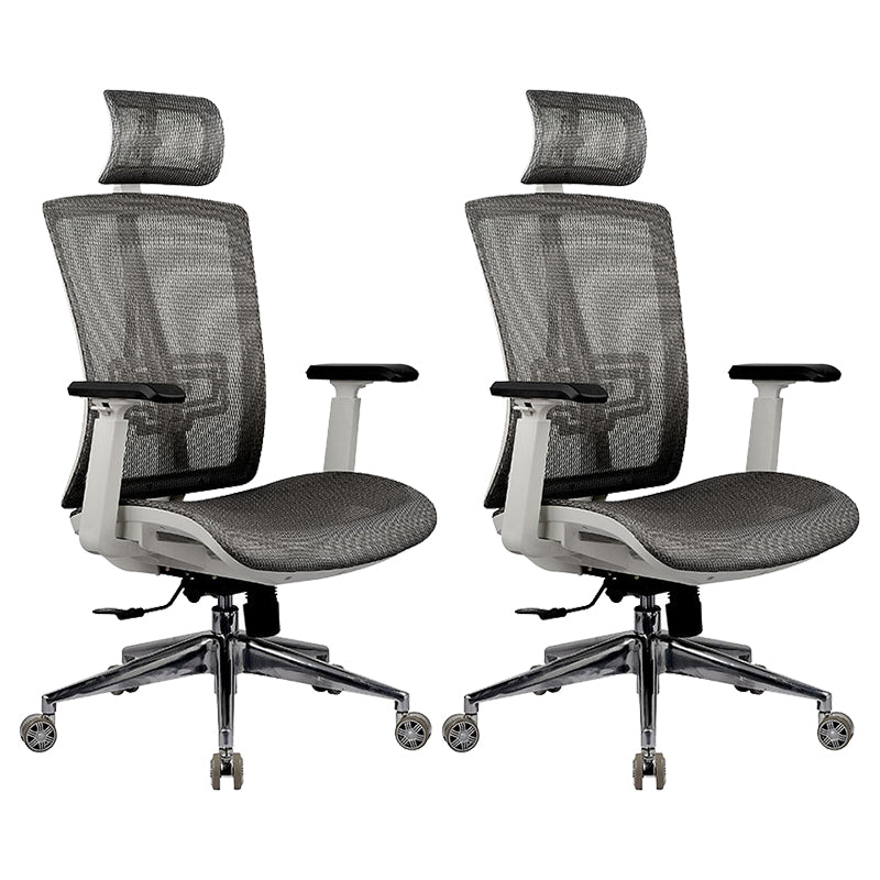 High Back Adjustable Office Chair Contemporary Ergonomic Desk Chair Grey 2 Piece Set Clearhalo 'furn' 'furn_office_chair' 'Furniture' 'Office Chairs' 'Office Furniture' 'office_chair' 5869629