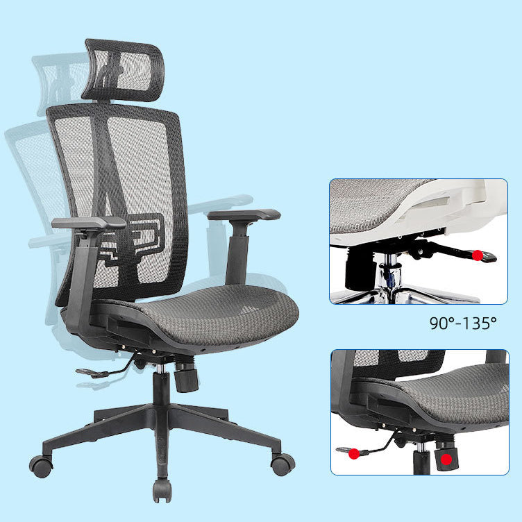 High Back Adjustable Office Chair Contemporary Ergonomic Desk Chair Clearhalo 'furn' 'furn_office_chair' 'Furniture' 'Office Chairs' 'Office Furniture' 'office_chair' 5869630