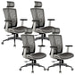 High Back Adjustable Office Chair Contemporary Ergonomic Desk Chair Grey 4 Piece Set Clearhalo 'furn' 'furn_office_chair' 'Furniture' 'Office Chairs' 'Office Furniture' 'office_chair' 5869632