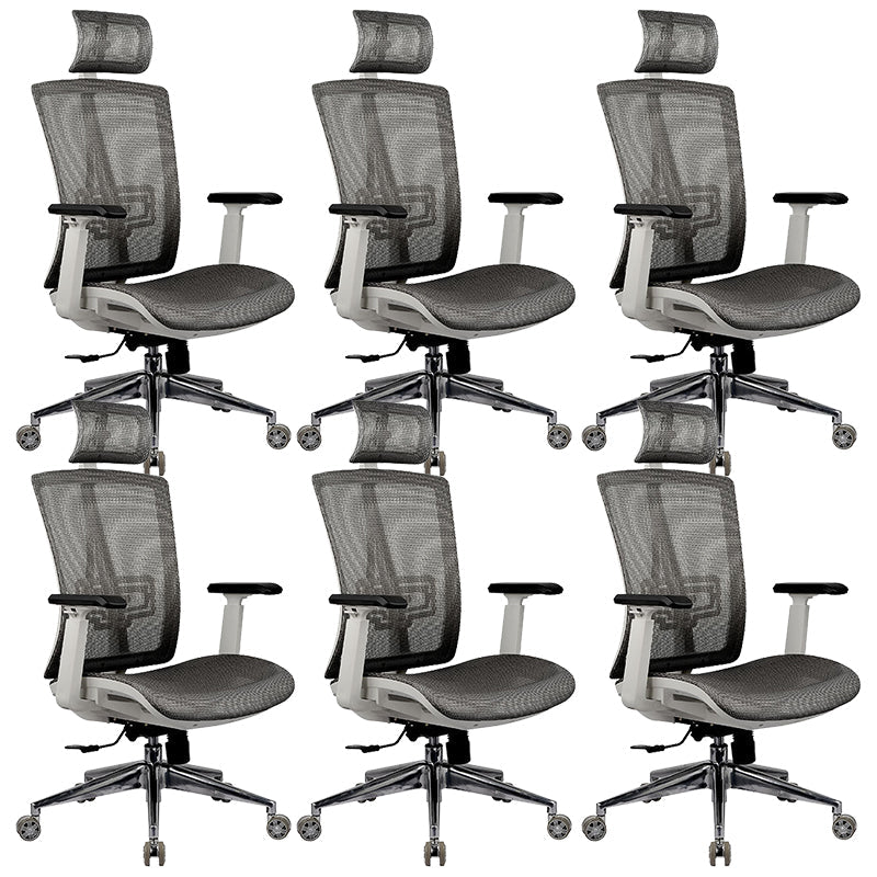 High Back Adjustable Office Chair Contemporary Ergonomic Desk Chair Grey 6 Piece Set Clearhalo 'furn' 'furn_office_chair' 'Furniture' 'Office Chairs' 'Office Furniture' 'office_chair' 5869634