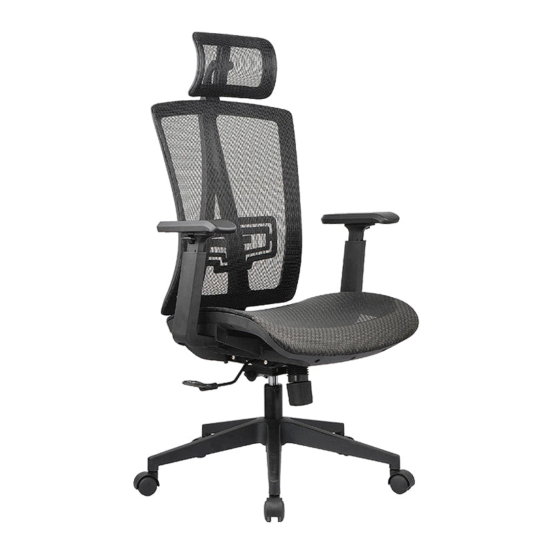 High Back Adjustable Office Chair Contemporary Ergonomic Desk Chair Black-Gray 1 Piece Clearhalo 'furn' 'furn_office_chair' 'Furniture' 'Office Chairs' 'Office Furniture' 'office_chair' 5869636