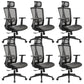 High Back Adjustable Office Chair Contemporary Ergonomic Desk Chair Black-Gray 6 Piece Set Clearhalo 'furn' 'furn_office_chair' 'Furniture' 'Office Chairs' 'Office Furniture' 'office_chair' 5869639