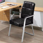 Modern Fixed Arms Leather Chair No Wheels Mid-Back Office Chair Black 1 Piece Leather Clearhalo 'furn' 'furn_office_chair' 'Furniture' 'Office Chairs' 'Office Furniture' 'office_chair' 5869758