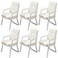 Modern Fixed Arms Leather Chair No Wheels Mid-Back Office Chair White 6 Piece Set Leather Clearhalo 'furn' 'furn_office_chair' 'Furniture' 'Office Chairs' 'Office Furniture' 'office_chair' 5869769