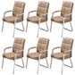 Modern Fixed Arms Leather Chair No Wheels Mid-Back Office Chair Khaki 6 Piece Set Leather Clearhalo 'furn' 'furn_office_chair' 'Furniture' 'Office Chairs' 'Office Furniture' 'office_chair' 5869784