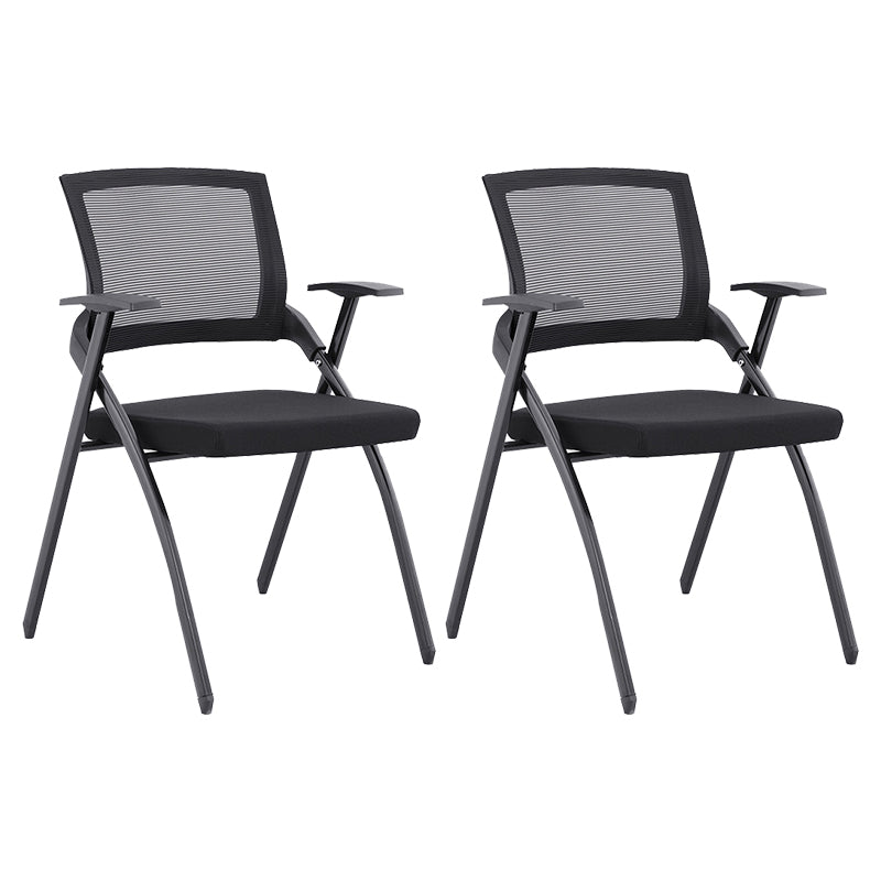 Contemporary Conference Chair Mid-Back Ergonomic Office Chair Black Without Writing Pad 2 Piece Set Clearhalo 'furn' 'furn_office_chair' 'Furniture' 'Office Chairs' 'Office Furniture' 'office_chair' 5869810