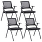 Contemporary Conference Chair Mid-Back Ergonomic Office Chair Black Without Writing Pad 4 Piece Set Clearhalo 'furn' 'furn_office_chair' 'Furniture' 'Office Chairs' 'Office Furniture' 'office_chair' 5869811