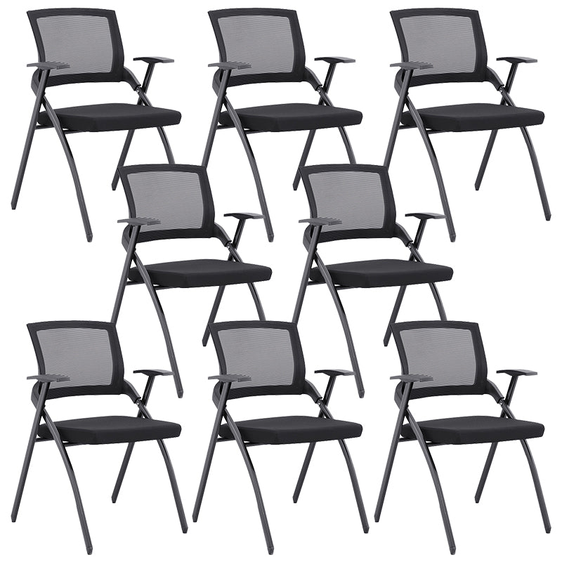 Contemporary Conference Chair Mid-Back Ergonomic Office Chair Black Without Writing Pad 8 Piece Set Clearhalo 'furn' 'furn_office_chair' 'Furniture' 'Office Chairs' 'Office Furniture' 'office_chair' 5869815
