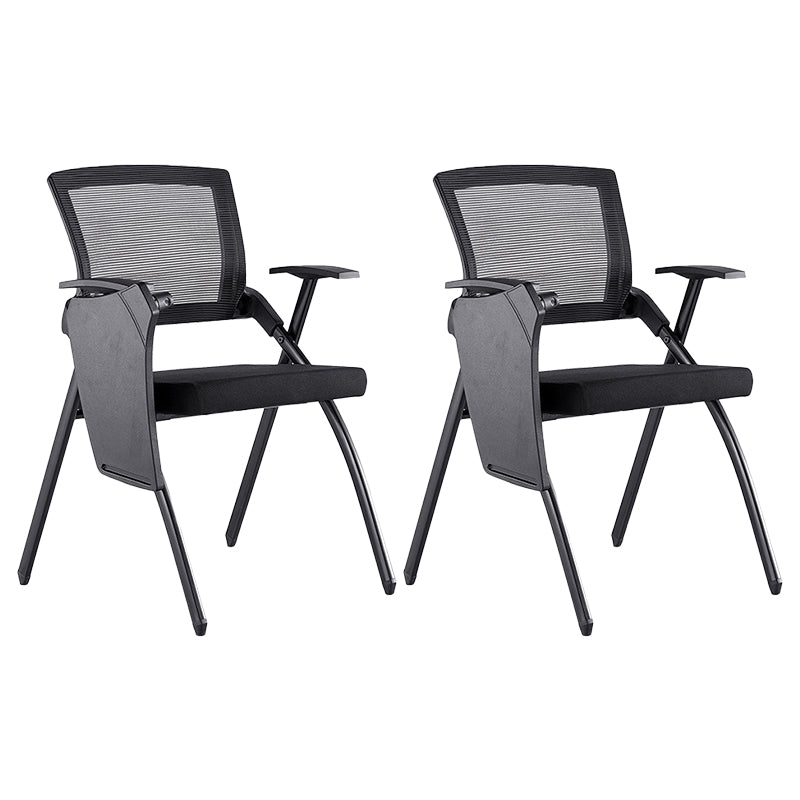 Contemporary Conference Chair Mid-Back Ergonomic Office Chair Black With Writing Pad 2 Piece Set Clearhalo 'furn' 'furn_office_chair' 'Furniture' 'Office Chairs' 'Office Furniture' 'office_chair' 5869820