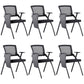 Contemporary Conference Chair Mid-Back Ergonomic Office Chair Black With Writing Pad 6 Piece Set Clearhalo 'furn' 'furn_office_chair' 'Furniture' 'Office Chairs' 'Office Furniture' 'office_chair' 5869822