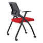 Contemporary Conference Chair Mid-Back Ergonomic Office Chair Black-Red Without Writing Pad 1 Piece Clearhalo 'furn' 'furn_office_chair' 'Furniture' 'Office Chairs' 'Office Furniture' 'office_chair' 5869824