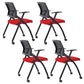 Contemporary Conference Chair Mid-Back Ergonomic Office Chair Black-Red Without Writing Pad 4 Piece Set Clearhalo 'furn' 'furn_office_chair' 'Furniture' 'Office Chairs' 'Office Furniture' 'office_chair' 5869826