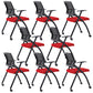Contemporary Conference Chair Mid-Back Ergonomic Office Chair Black-Red Without Writing Pad 8 Piece Set Clearhalo 'furn' 'furn_office_chair' 'Furniture' 'Office Chairs' 'Office Furniture' 'office_chair' 5869828
