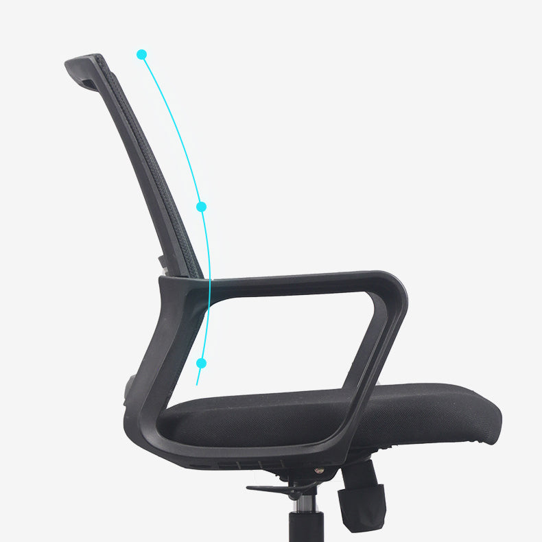 Chaise de bureau à armes fixes Roues de chaise de dos en microfibre haute support lombaire