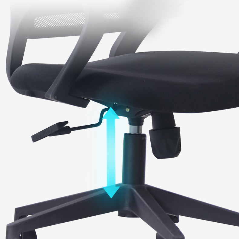 Chaise de bureau à armes fixes Roues de chaise de dos en microfibre haute support lombaire