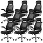 Modern Adjustable Arms Breathable AirGrid Chair Height-adjustable Office Chair Black Cotton 8 Piece Set Clearhalo 'furn' 'furn_office_chair' 'Furniture' 'Office Chairs' 'Office Furniture' 'office_chair' 5869914
