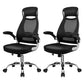 Modern Adjustable Arms Breathable AirGrid Chair Height-adjustable Office Chair Black Faux Leather 2 Piece Set Clearhalo 'furn' 'furn_office_chair' 'Furniture' 'Office Chairs' 'Office Furniture' 'office_chair' 5869918