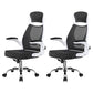 Modern Adjustable Arms Breathable AirGrid Chair Height-adjustable Office Chair Black-White Cotton 2 Piece Set Clearhalo 'furn' 'furn_office_chair' 'Furniture' 'Office Chairs' 'Office Furniture' 'office_chair' 5869926