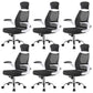 Modern Adjustable Arms Breathable AirGrid Chair Height-adjustable Office Chair Black-White Cotton 6 Piece Set Clearhalo 'furn' 'furn_office_chair' 'Furniture' 'Office Chairs' 'Office Furniture' 'office_chair' 5869928