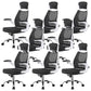 Modern Adjustable Arms Breathable AirGrid Chair Height-adjustable Office Chair Black-White Cotton 8 Piece Set Clearhalo 'furn' 'furn_office_chair' 'Furniture' 'Office Chairs' 'Office Furniture' 'office_chair' 5869929