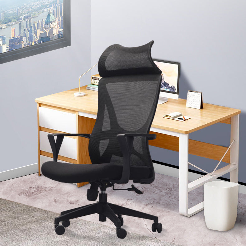 Tarea de silla de brazo de microfibra ajustable contemporánea silla de espalda alta