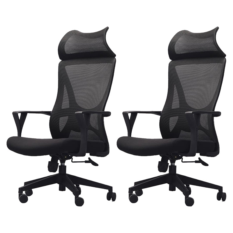 Tarea de silla de brazo de microfibra ajustable contemporánea silla de espalda alta