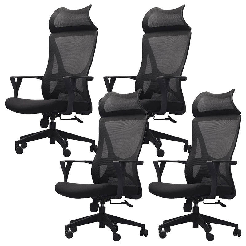 Tarea de silla de brazo de microfibra ajustable contemporánea silla de espalda alta