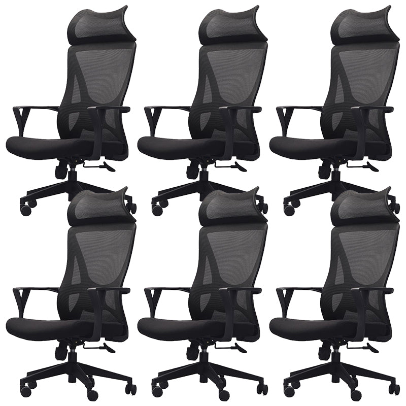 Tarea de silla de brazo de microfibra ajustable contemporánea silla de espalda alta