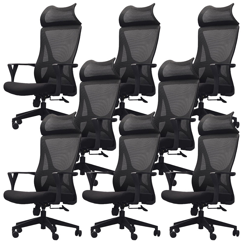 Tarea de silla de brazo de microfibra ajustable contemporánea silla de espalda alta