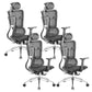 High Back Office Chair Contemporary Adjustable Seat Height Desk Chair Black 4 Piece Set Clearhalo 'furn' 'furn_office_chair' 'Furniture' 'Office Chairs' 'Office Furniture' 'office_chair' 5869980