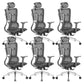 High Back Office Chair Contemporary Adjustable Seat Height Desk Chair Black 6 Piece Set Clearhalo 'furn' 'furn_office_chair' 'Furniture' 'Office Chairs' 'Office Furniture' 'office_chair' 5869983