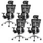 High Back Office Chair Contemporary Adjustable Seat Height Desk Chair Silver Black 4 Piece Set Clearhalo 'furn' 'furn_office_chair' 'Furniture' 'Office Chairs' 'Office Furniture' 'office_chair' 5869990