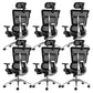 High Back Office Chair Contemporary Adjustable Seat Height Desk Chair Silver Black 6 Piece Set Clearhalo 'furn' 'furn_office_chair' 'Furniture' 'Office Chairs' 'Office Furniture' 'office_chair' 5869992