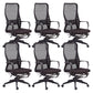 Contemporary Adjustable Microfiber Office Chair Task High Back Chair Black 6 Piece Set Clearhalo 'furn' 'furn_office_chair' 'Furniture' 'Office Chairs' 'Office Furniture' 'office_chair' 5870023